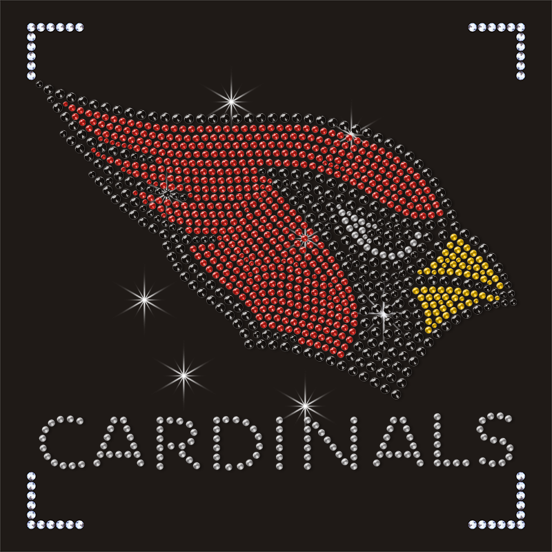 Nfl Logo Rhinestone Arizona Cardinals NFL Team Logo Rhinestone Transfer Rhinestone Heat ...